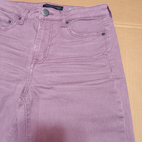 Aeropostale Designed NYC Knees Rips Grape Skinny High Waisted Jegging Jeans - Picture 5 of 11